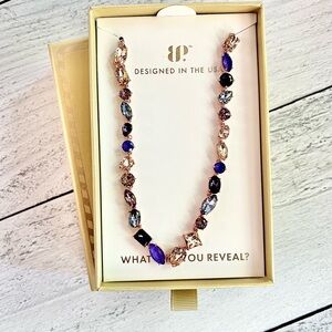 Elegant Blue and Gold Gemstone Necklace